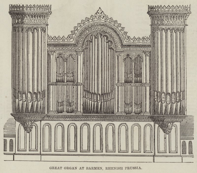 Great Organ at Barmen, Rhenish Preussen (gravering) af English School