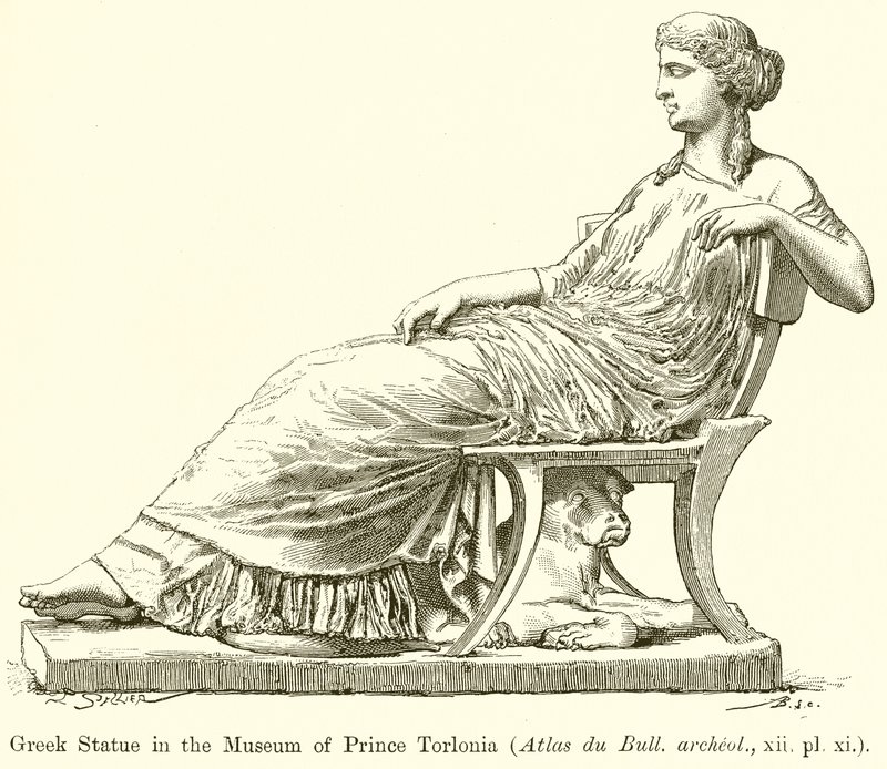 Græsk statue i Prins Torlonia-museet (Atlas du Bull. archeol., xii. pl. xi) af English School