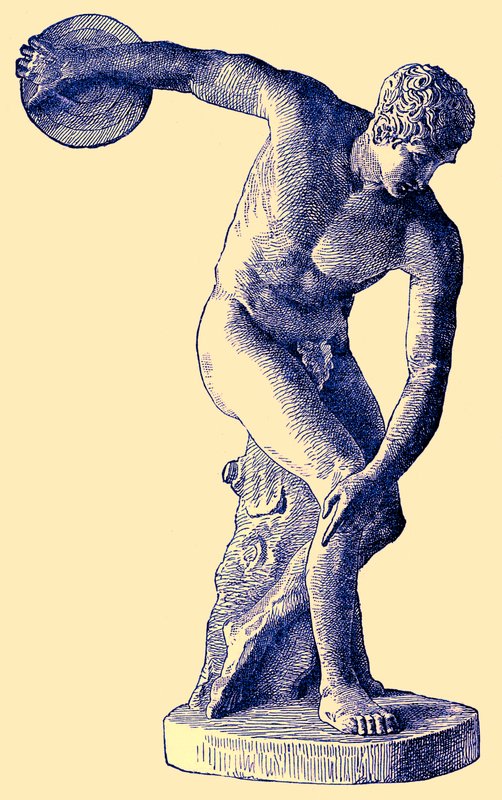 Græsk atlet kaster diskos, illustration fra Cassells Illustrated Universal History af Edward Ollier, 1890 (digitalt forbedret billede) af English School