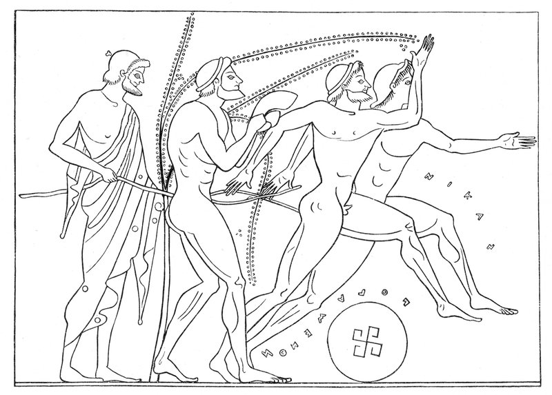 Græske løbere, illustration til Olympia af Adolf Boetticher, 1886 (digitalt forbedret billede) af English School