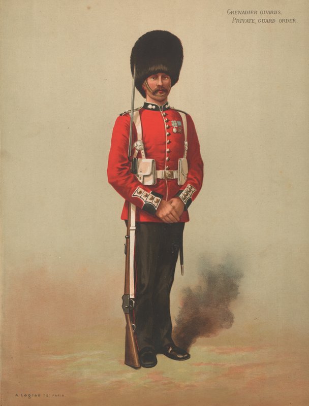 Grenadervagter, menig, Vagtorden af English School