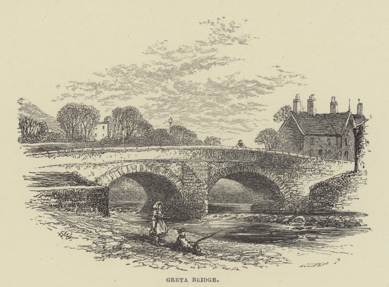 Greta Bridge (gravering) af English School