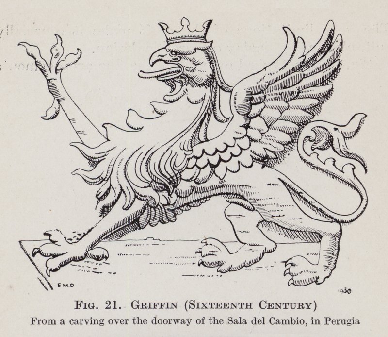 Griffin, sekstende århundrede (litho) af English School