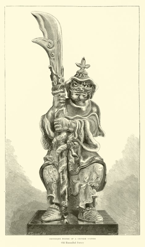Grotesk figur af en kinesisk soldat af English School