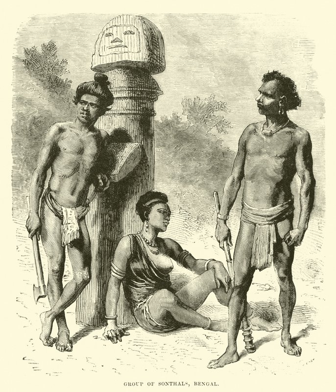 Group of Sonthals, Bengal  af English School
