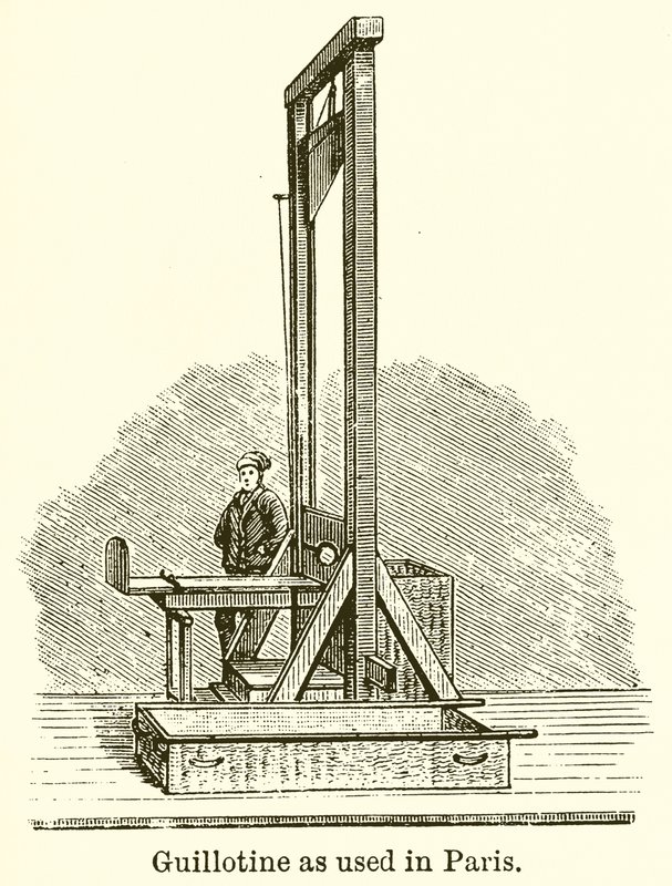 Guillotine som brugt i Paris af English School