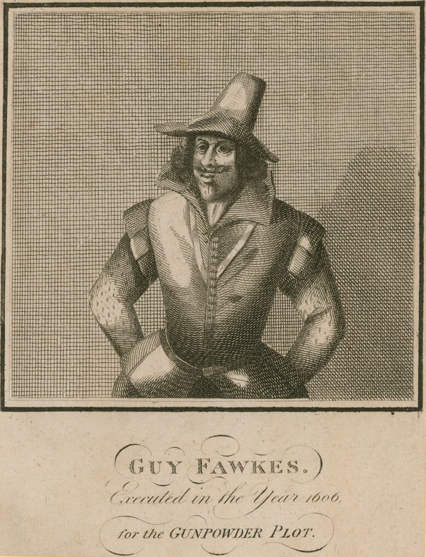 Guy Fawkes, henrettet i år 1606 for Krudtplottet af English School