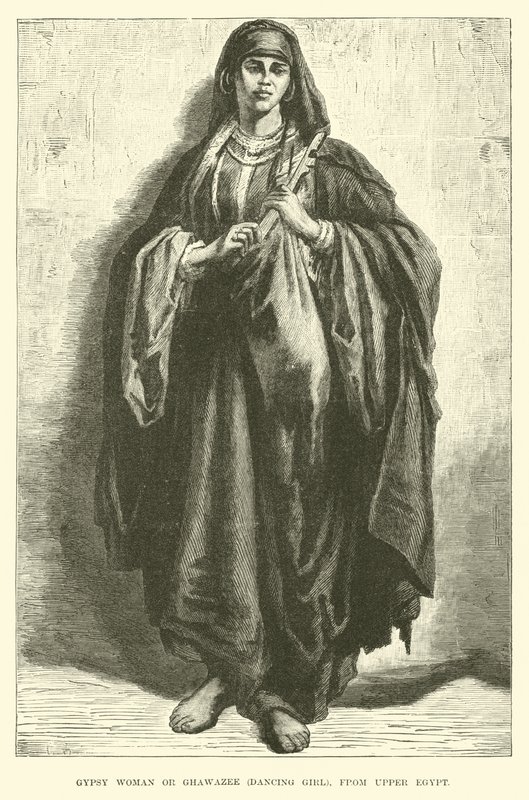 Sigøjnerkvinde eller Ghawazee, dansepige, fra Øvre Egypten af English School