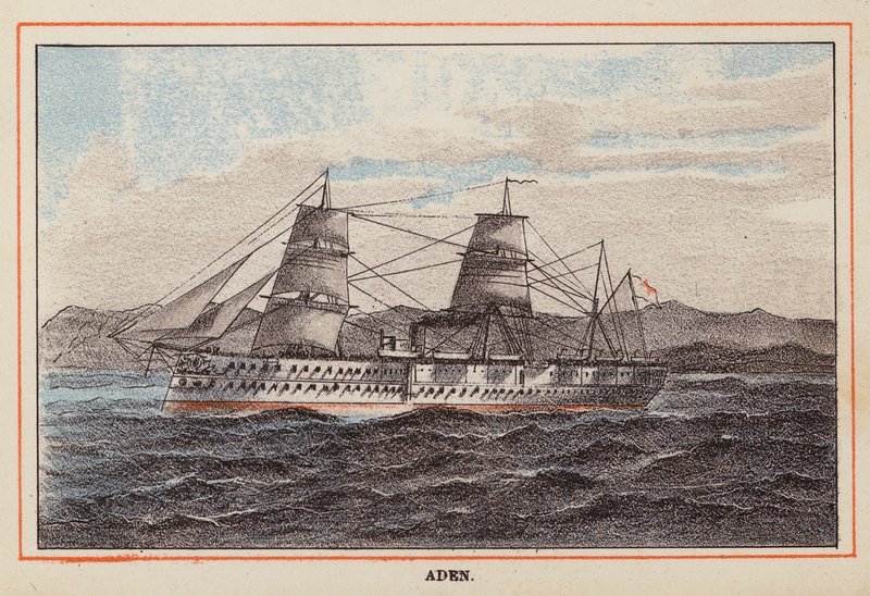 HM Indian Troop-Ship: Adem (farvelagt gravering) af English School
