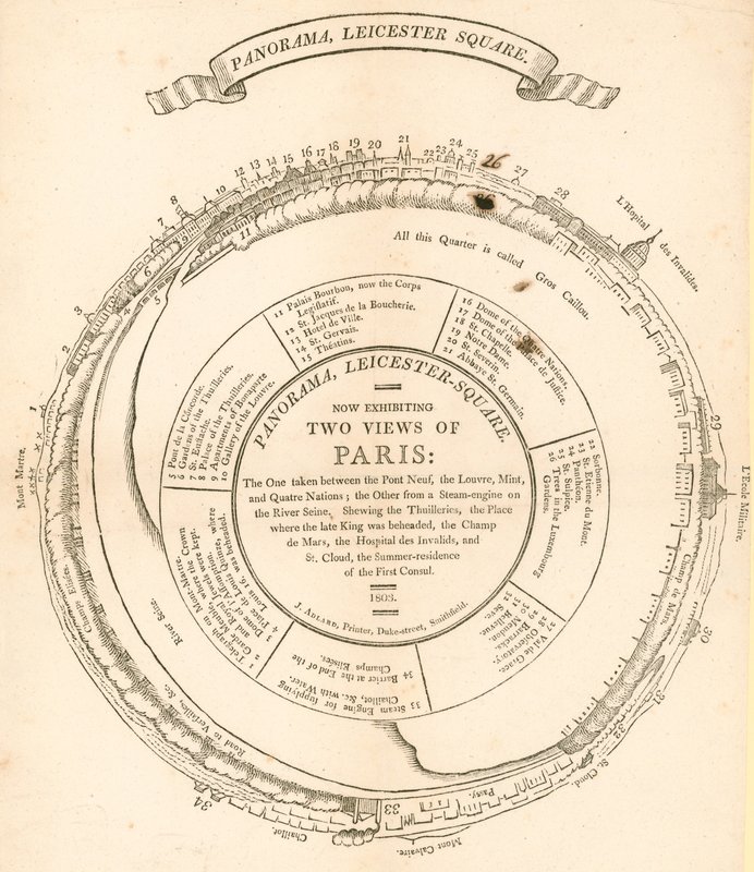 H A Barkers to udsigter over Paris, Panorama, Leicester Square, London af English School