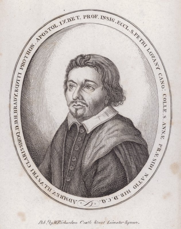 H Brady, engelsk udgiver af en bog om kanonisk ret i slutningen af det 17. århundrede (gravering) af English School