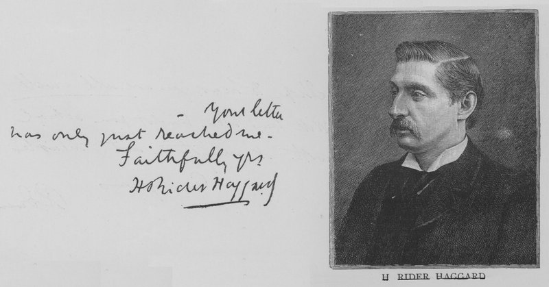 H Rider Haggard (gravering) af English School