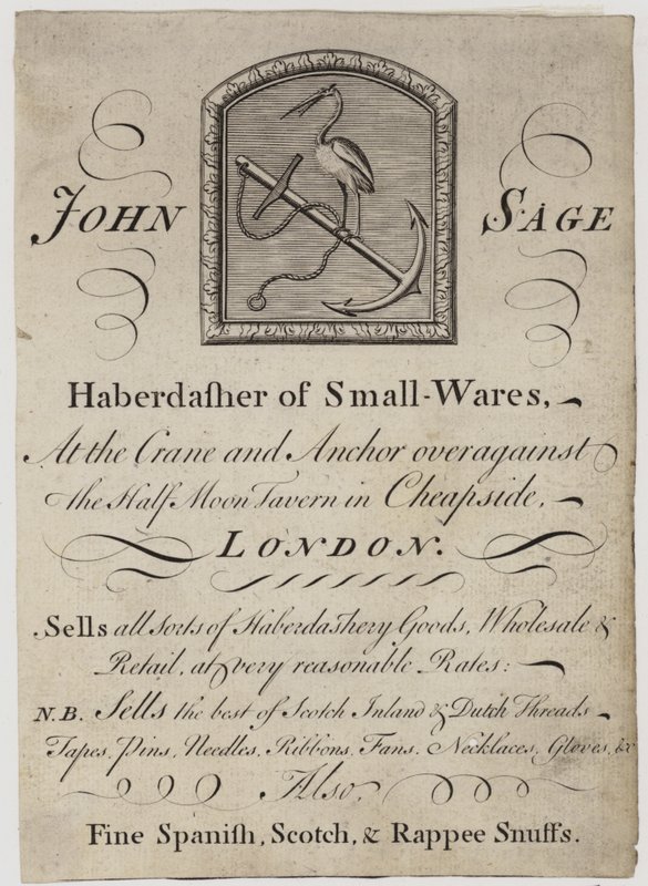 Smykker, John Sage, byttekort af English School