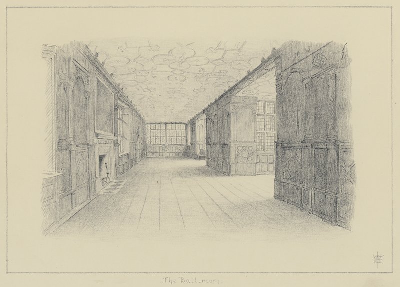 Haddon Hall, The Ballroom (litho) af English School