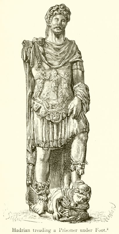 Hadrian træder en fange under fode af English School