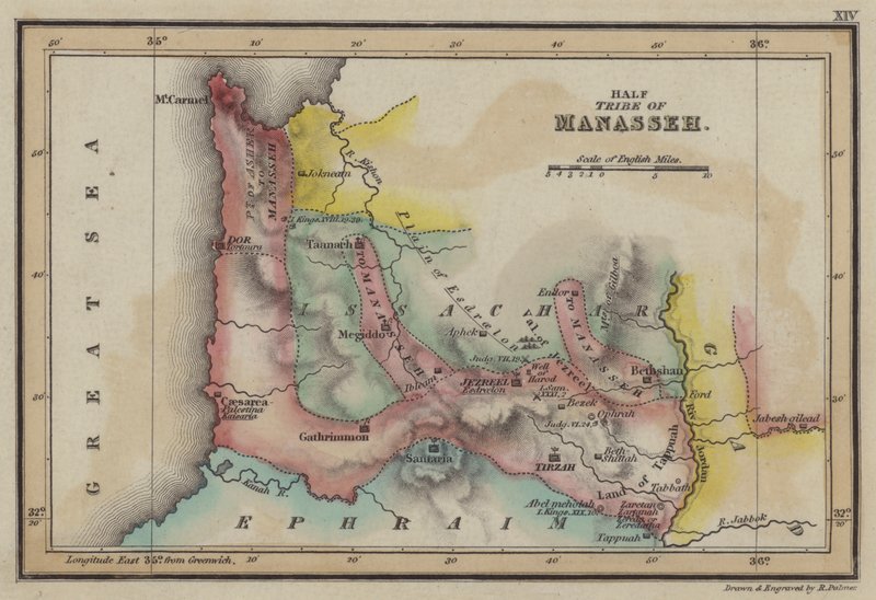 Halv Stamme af Manasse (farvet gravering) af English School