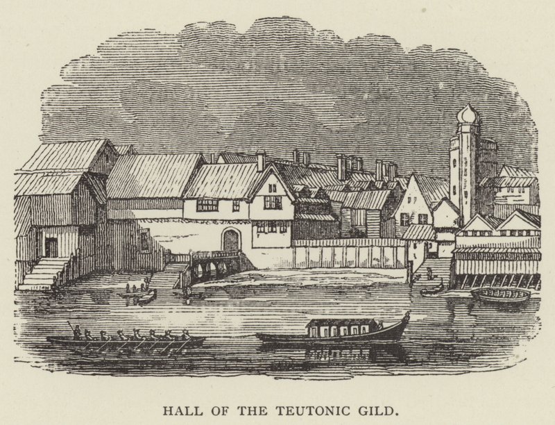 Hall of the Teutonic Gild (gravering) af English School