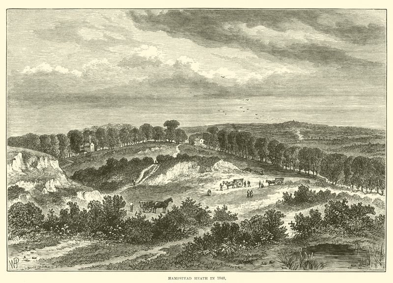 Hampstead Heath i 1840 (gravering) af English School
