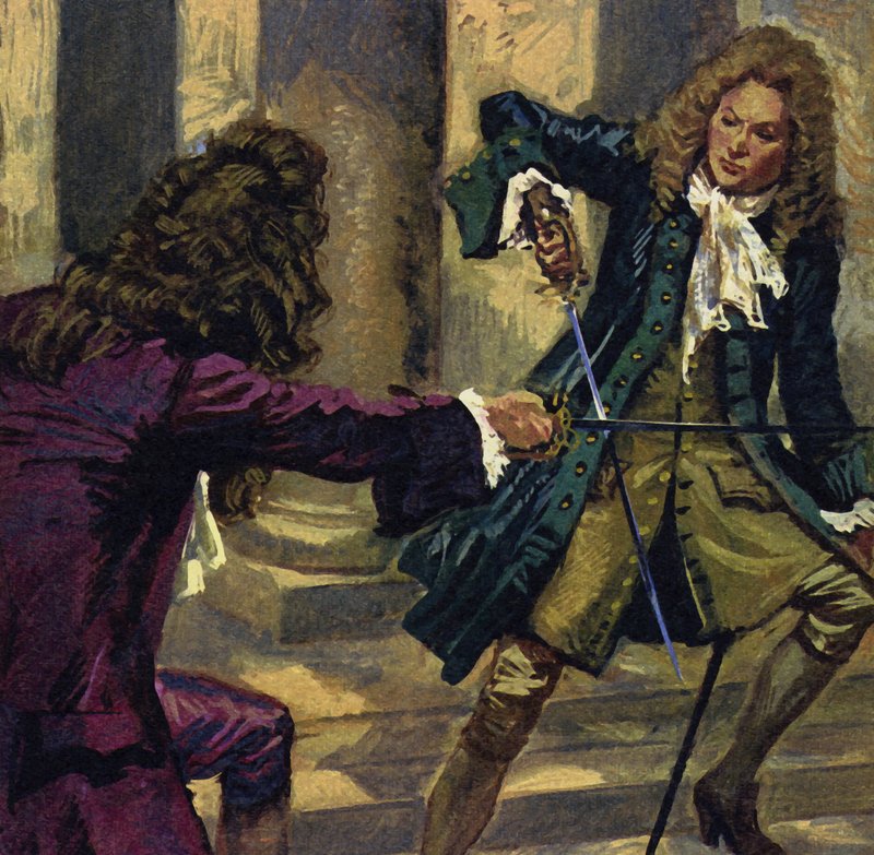 Handel og en komponist og sanger ved navn Mattheson kæmpede en duel med sværd af English School