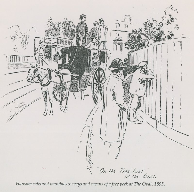 Hansom førerhuse og omnibusser - måder og midler til et gratis kig på The Oval, 1895 af English School