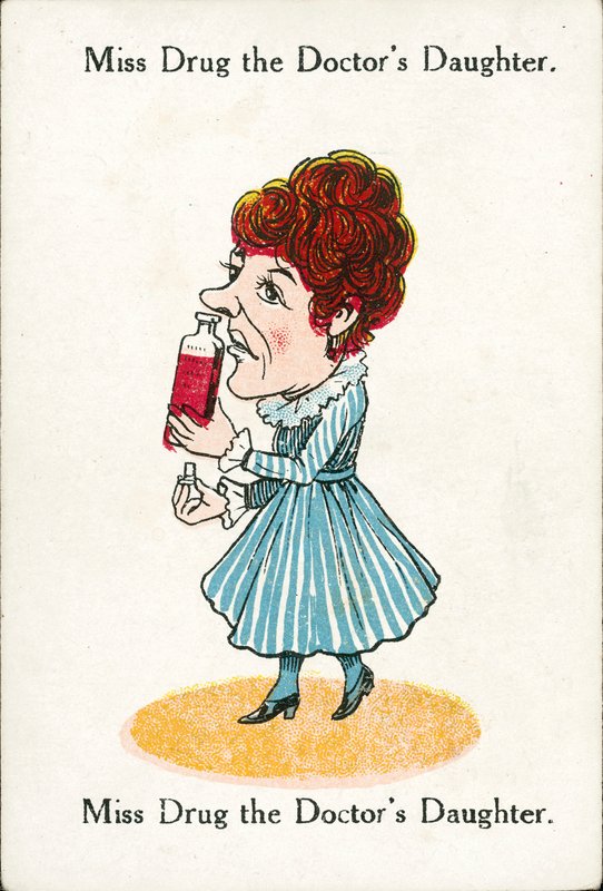 Lykkelige familier, ca. 1920: Miss Drug, lægens datter (farvelitografi) af English School