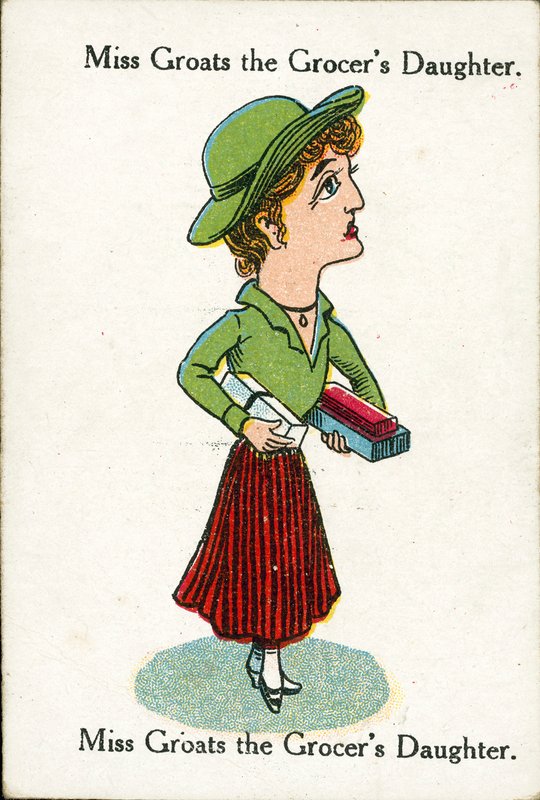 Lykkelige familier, ca. 1920: Miss Groats the Grocer