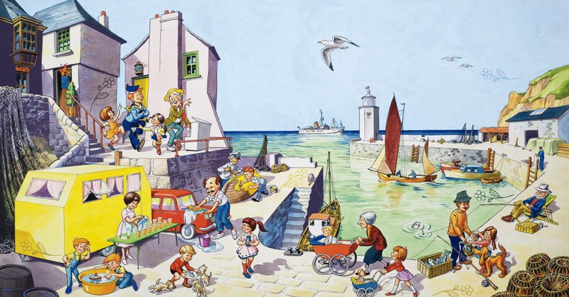 Havnescene (med skjulte billeder) af English School