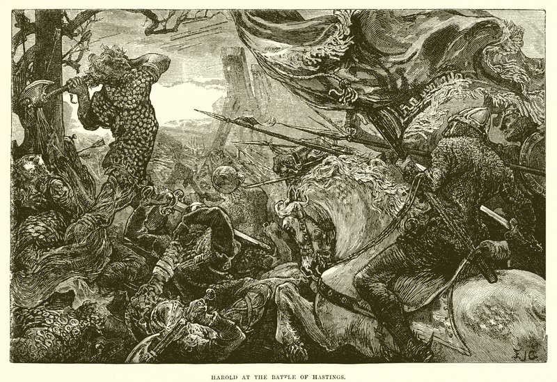 Harold i slaget ved Hastings af English School