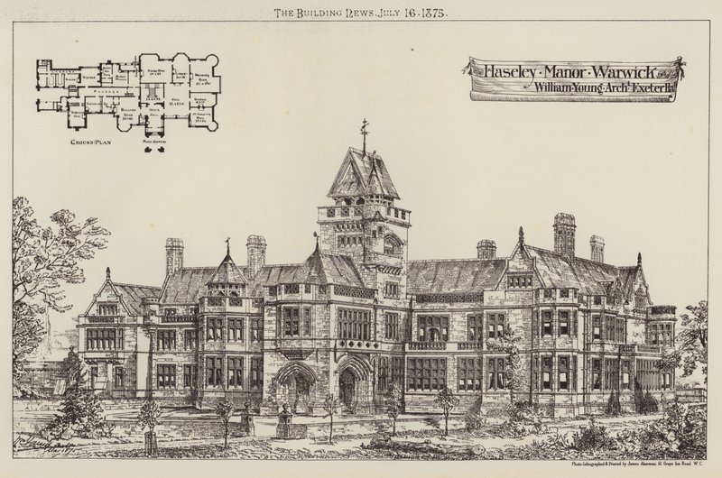 Haseley Manor, Warwick (gravering) af English School