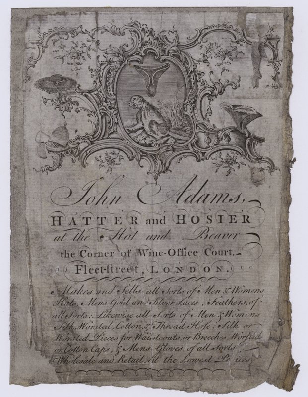 Hattemagere, John Adams, byttekort af English School