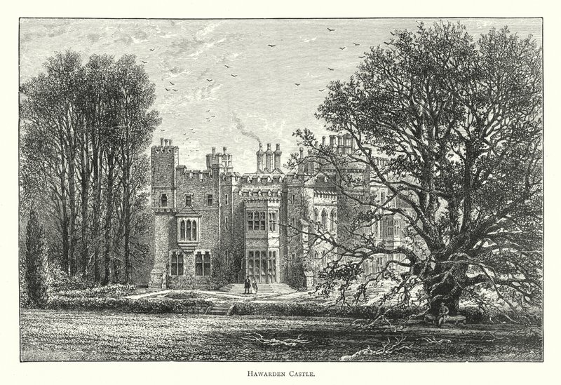 Hawarden Castle (gravering) af English School