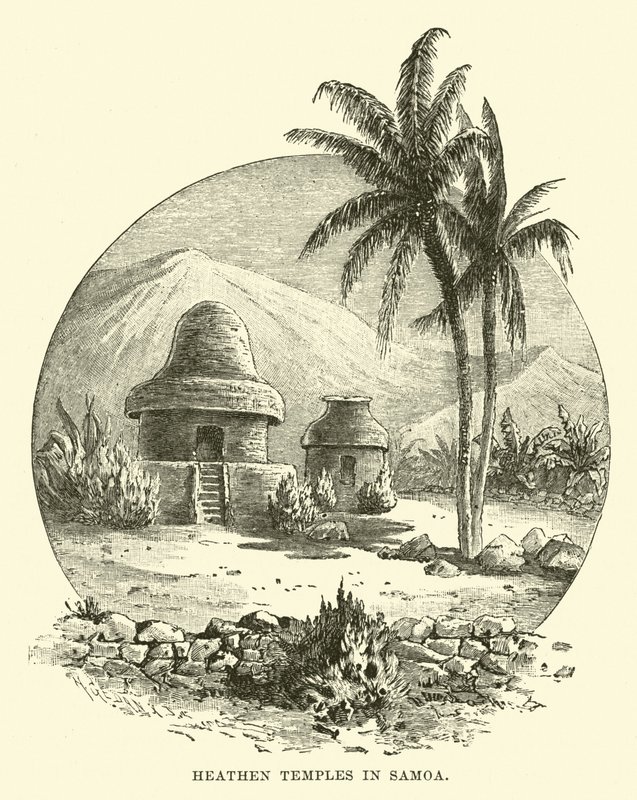 Hedenske templer i Samoa af English School