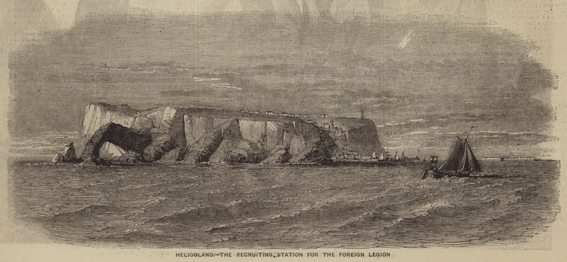 Helgoland, Rekrutteringsstation for Fremmedlegionen (kobberstik) af English School