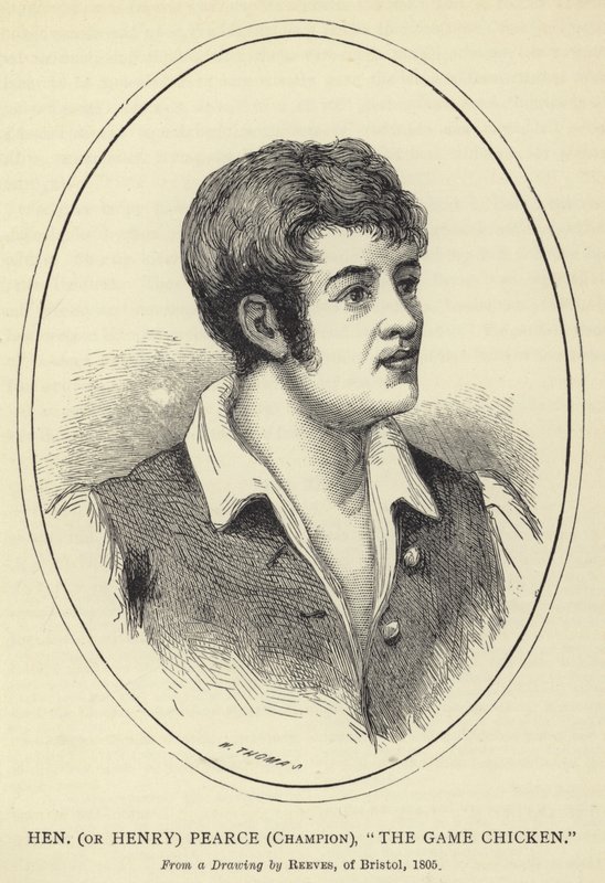 Hen (eller Henry) Pearce, Champion, The Game Chicken, fra en tegning af Reeves, Bristol, 1805 af English School