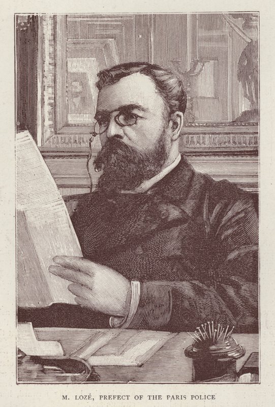 Henri Loze, fransk politiker og politipræfekt for Paris (litho) af English School