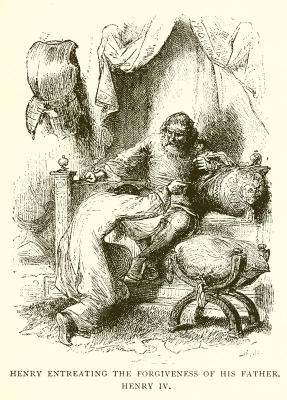 Henrik bønfalder sin fars, Henrik IV, om tilgivelse af English School