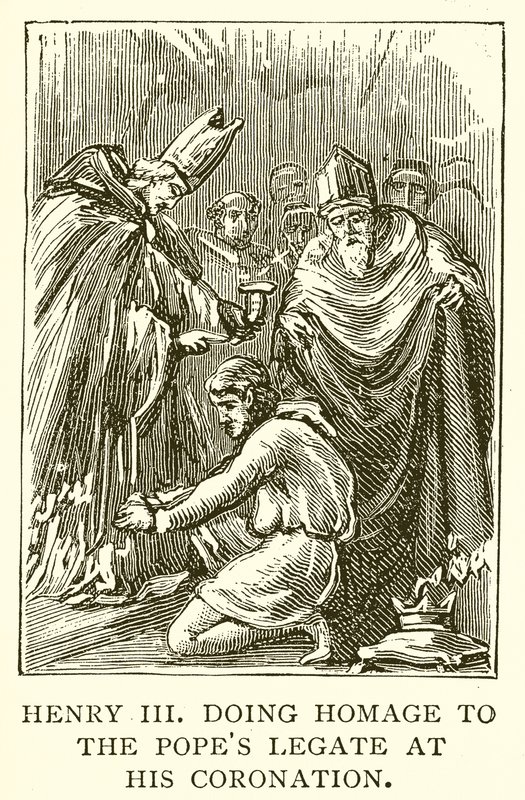 Henrik III hyldede pavens legat ved hans kroning af English School