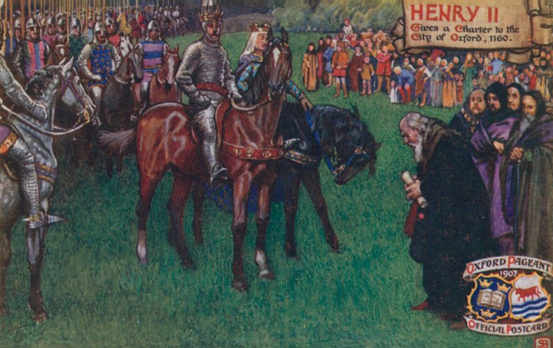 Henry II giver et charter til byen Oxford, 1160 af English School
