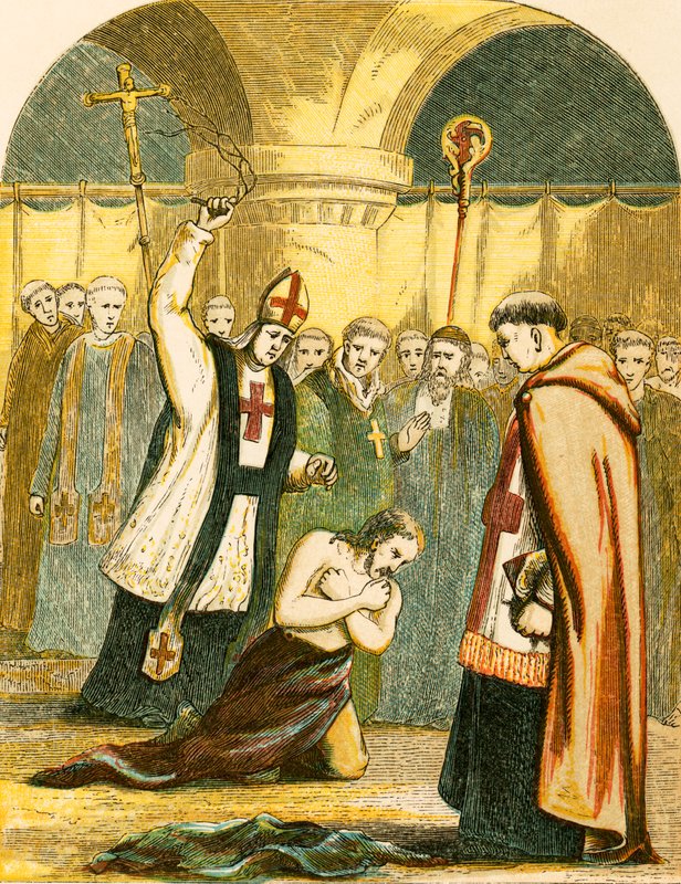 Henrik II pisket af præsterne i Canterbury af English School