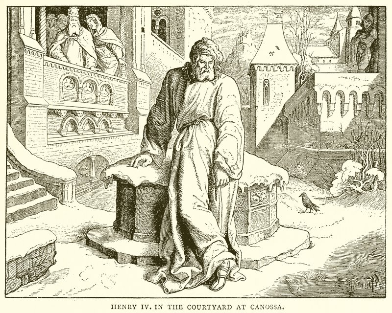 Henrik IV i gården ved Canossa af English School