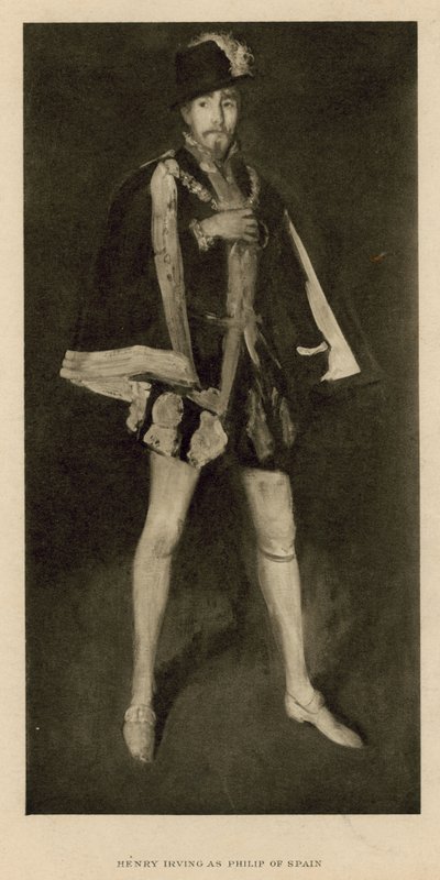 Henry Irving, skuespiller, som Philip af Spanien af English School