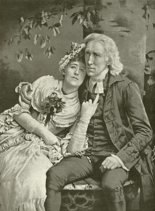 Henry Irving som præsten og Ellen Terry som Olivia (dybtryk) af English School