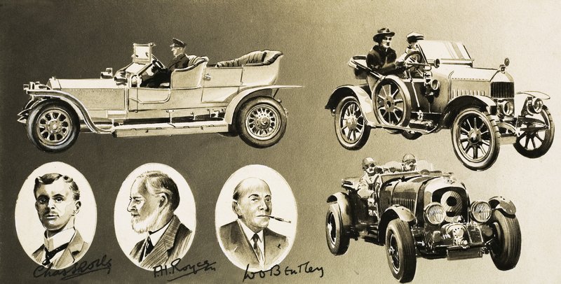 Henry Royce, Charles Rolls, W. O. Bentley - tre pionerer inden for bilindustrien af English School