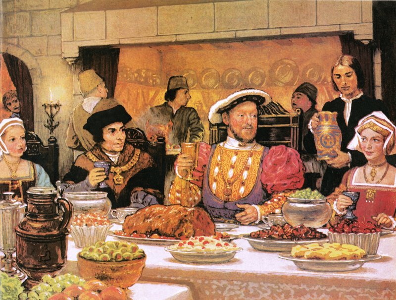 Henry VIII med Sir Thomas More til højre af English School