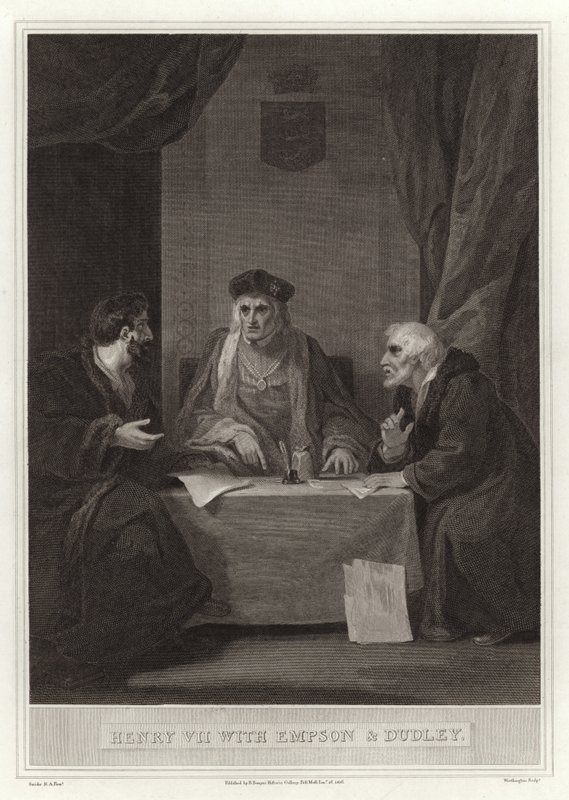 Henry VII med Empson og Dudley af English School