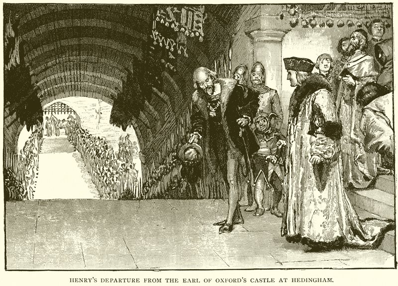 Henrys afgang fra Earl of Oxfords Castle ved Hedingham af English School