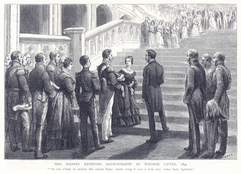 Hendes Majestæt modtog Louis-Philippe på Windsor Castle, 1844 af English School