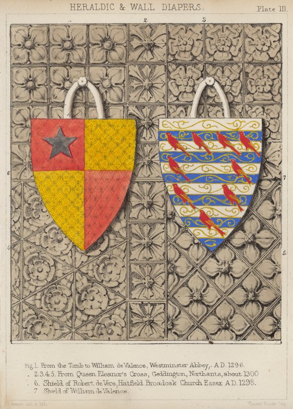 Heraldiske og vægbleer (farve litho) af English School