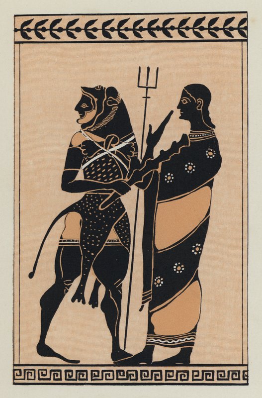 Herkules og Poseidon (farvelitografi) af English School
