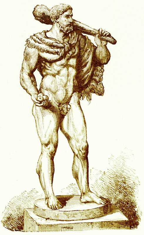 Hercules, illustration fra History of Rome af Victor Duruy, udgivet 1884 (digitalt forbedret billede) af English School